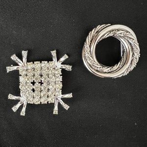 Set of two silver tone pins